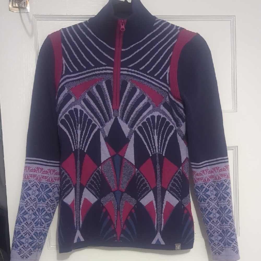 Title Nine Blue and Purple Knit Sweater